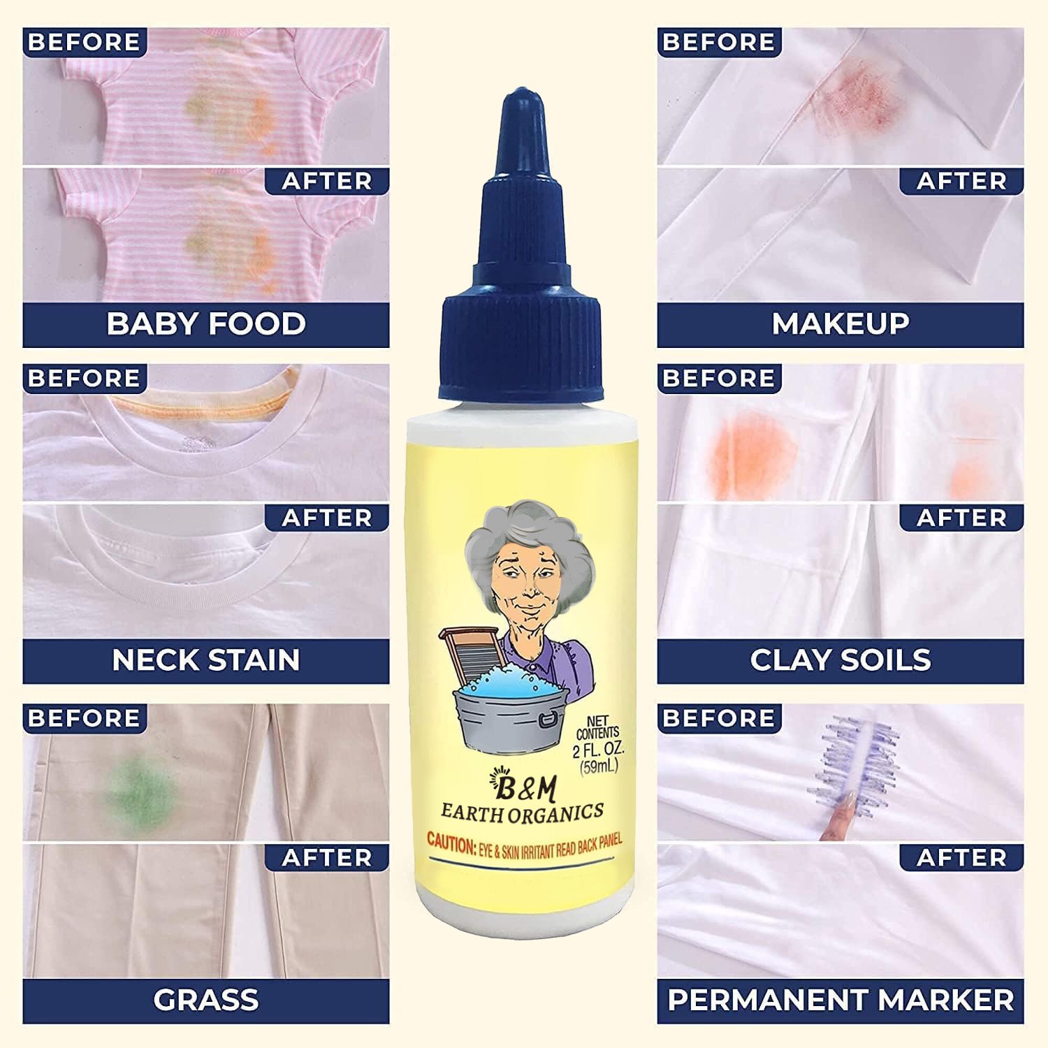 Bleach and Toxin Free Stain Remover for Clothes Fabric Stain Remover Removes Oil Paint Blood and Pet Stains