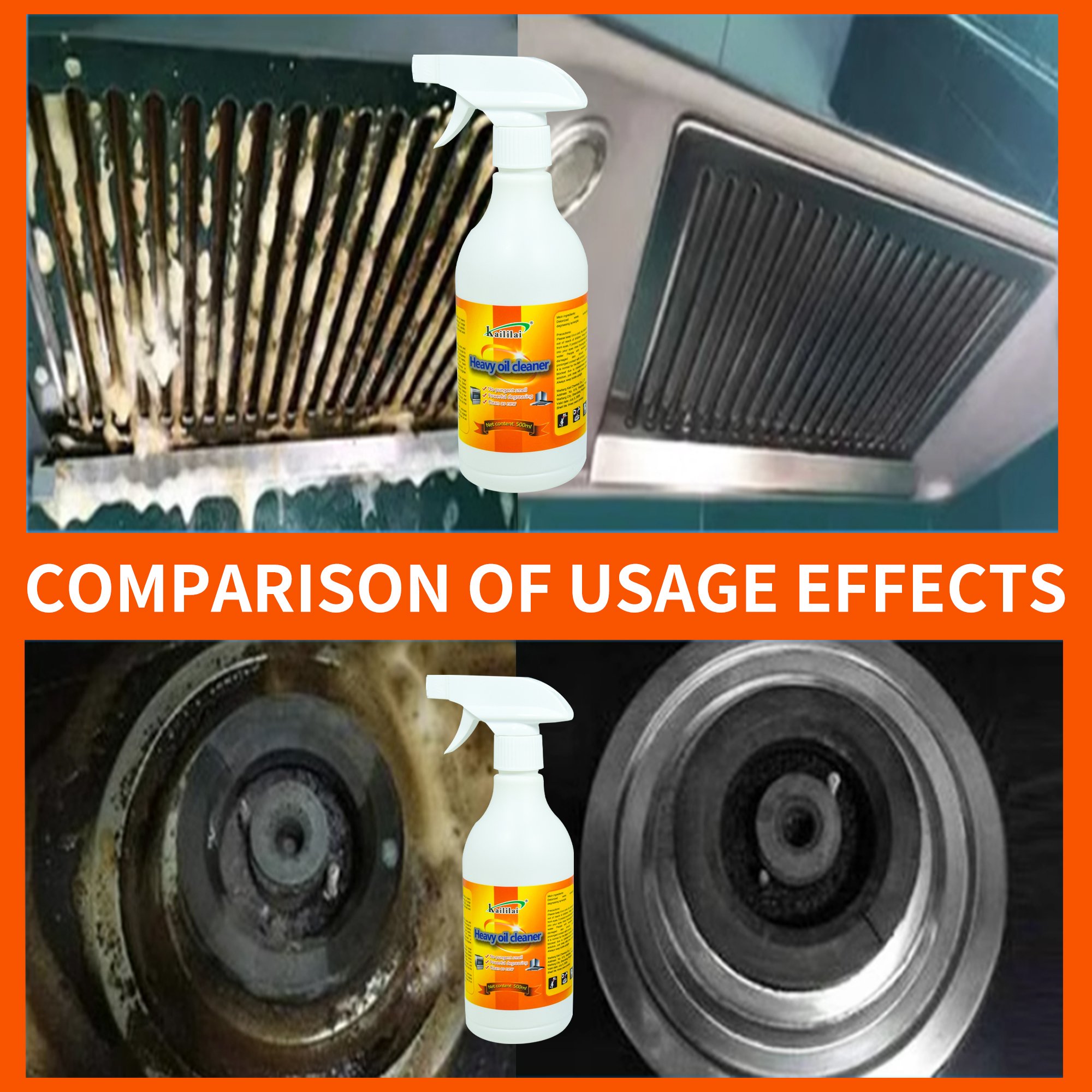 Multipurpose Kitchen Cleaner Foam Spray Oil Stain Cleaner for Kitchen Grease Cars Other Surfaces