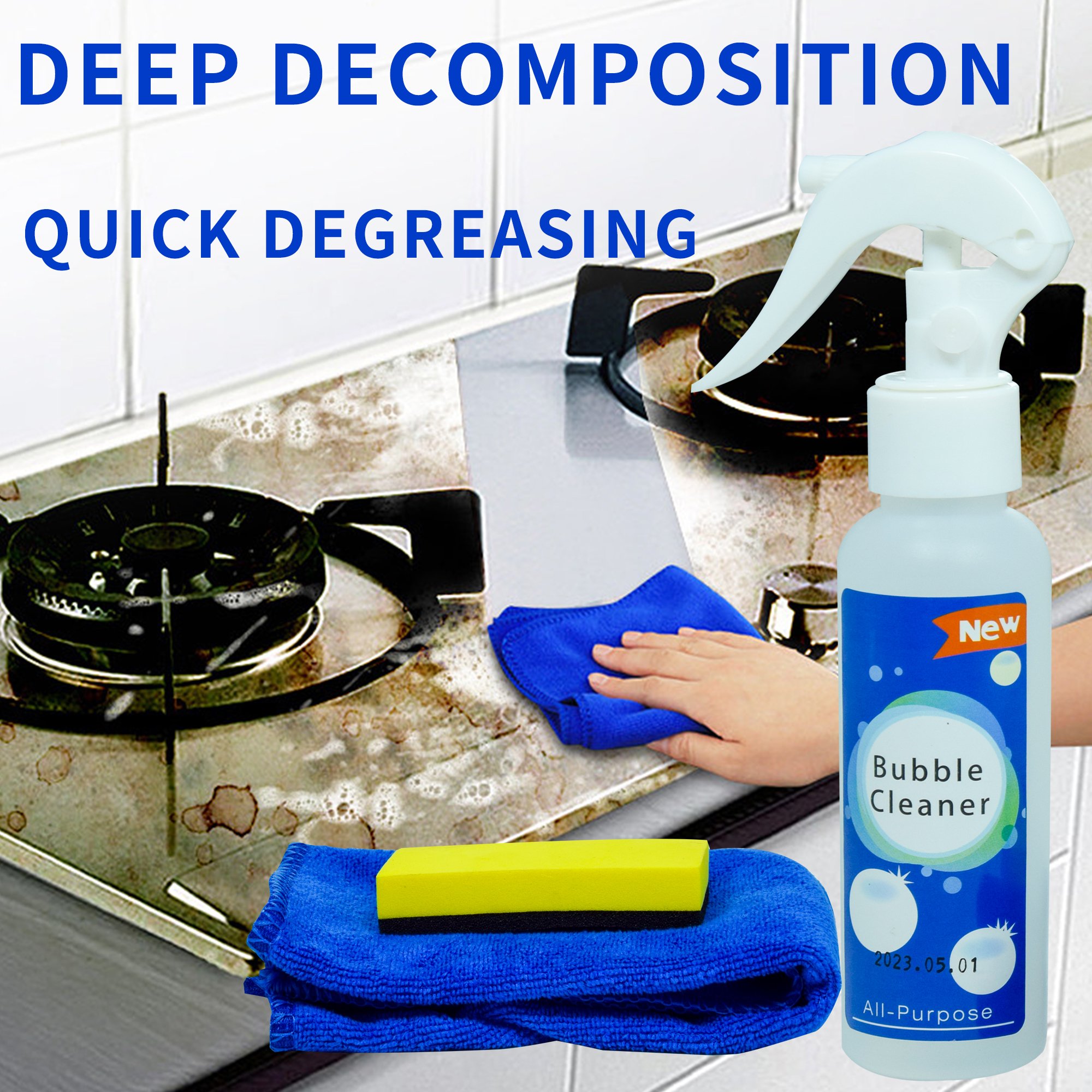 OEM Kitchen Bubble Cleaner Spray Set Hot Sale Fabric Dry Cleaning Liquid No-Rinse Household Stain Remover Oil Stain Cleaners