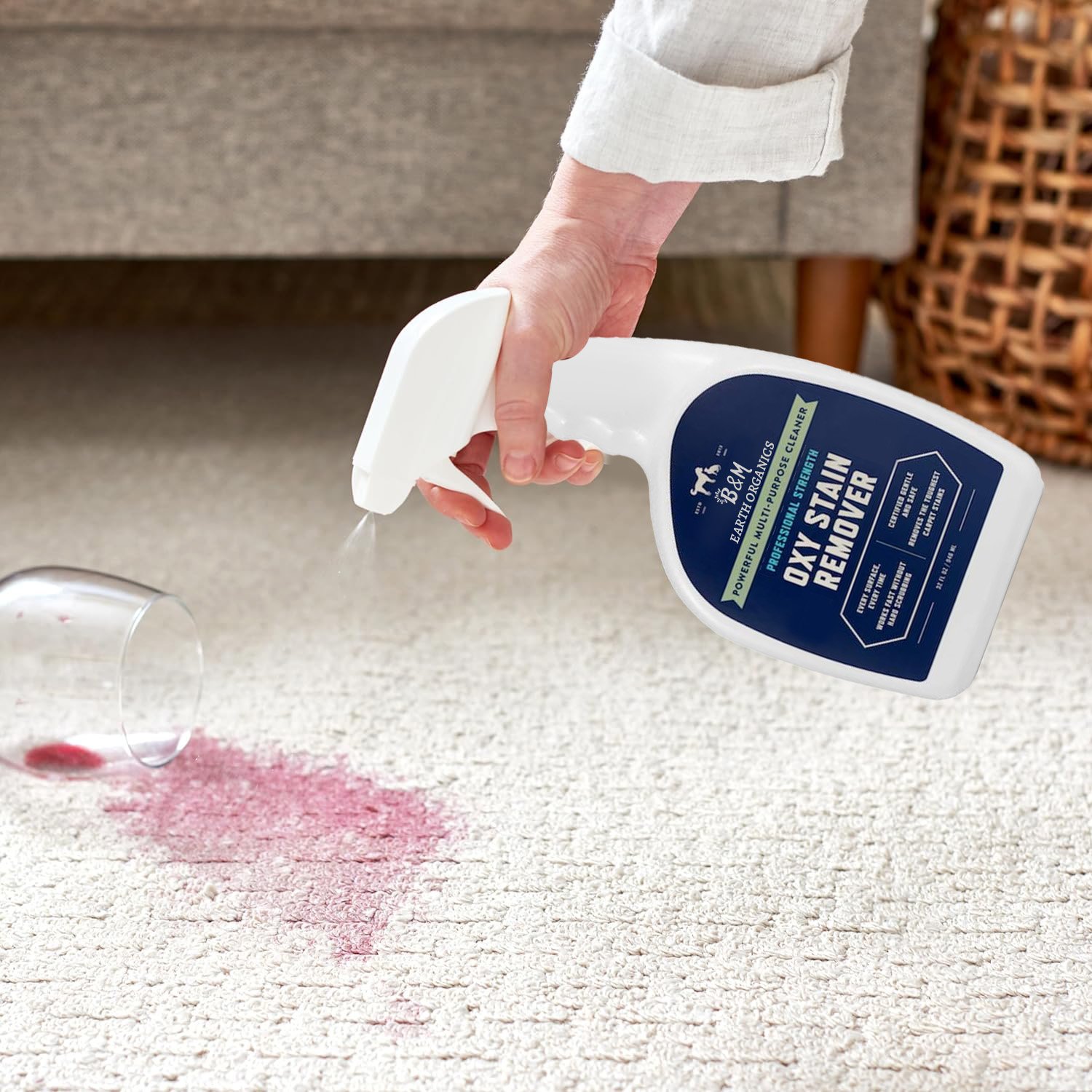 Stain Remover Oxygen Powered Carpet Cleaner Spray Spot Cleaner