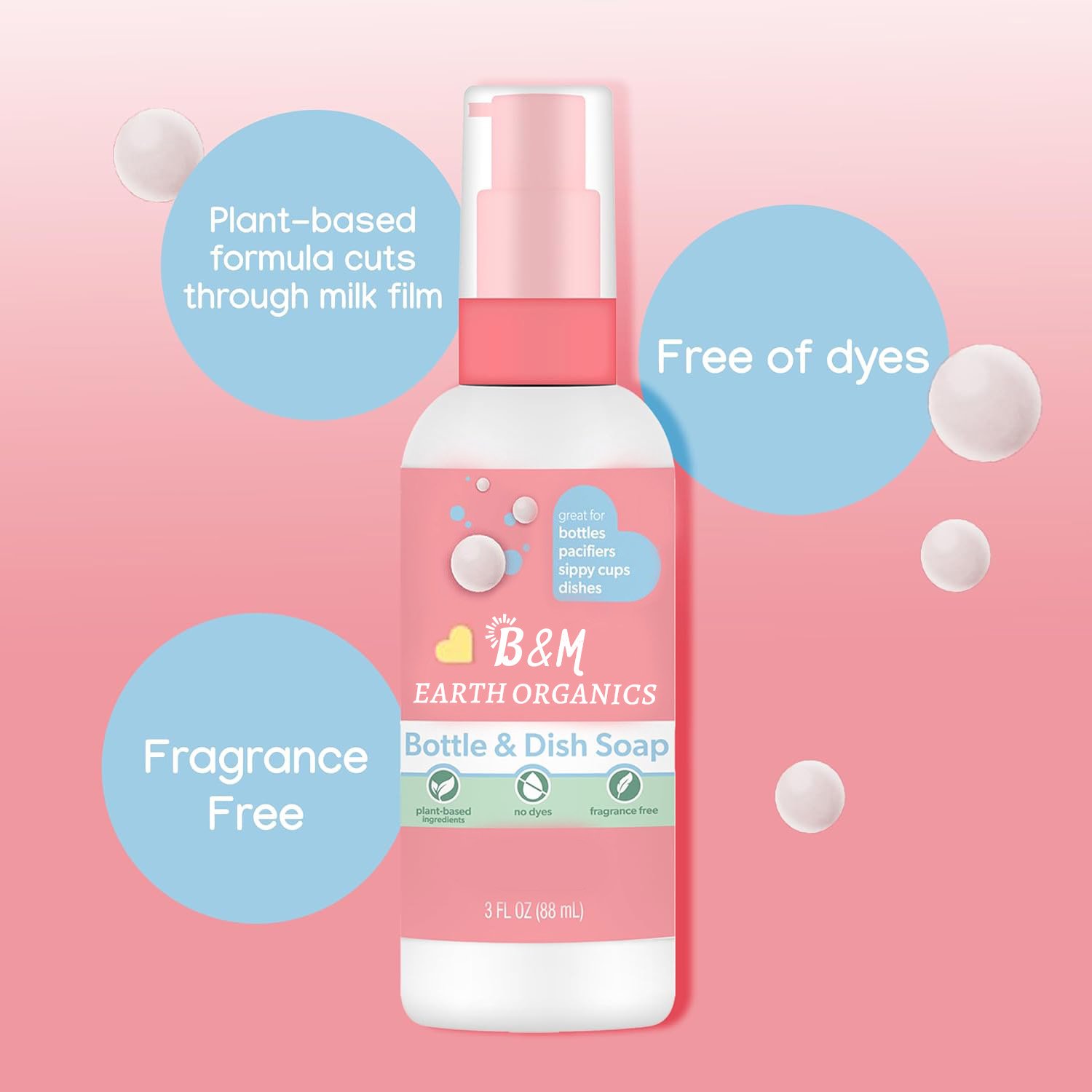 Clean Baby Bottles Sippy Cups Pacifiers Breast Pumps More Gently Removes Milk Film Odors Plant Based Fragrance Free Dish Soap