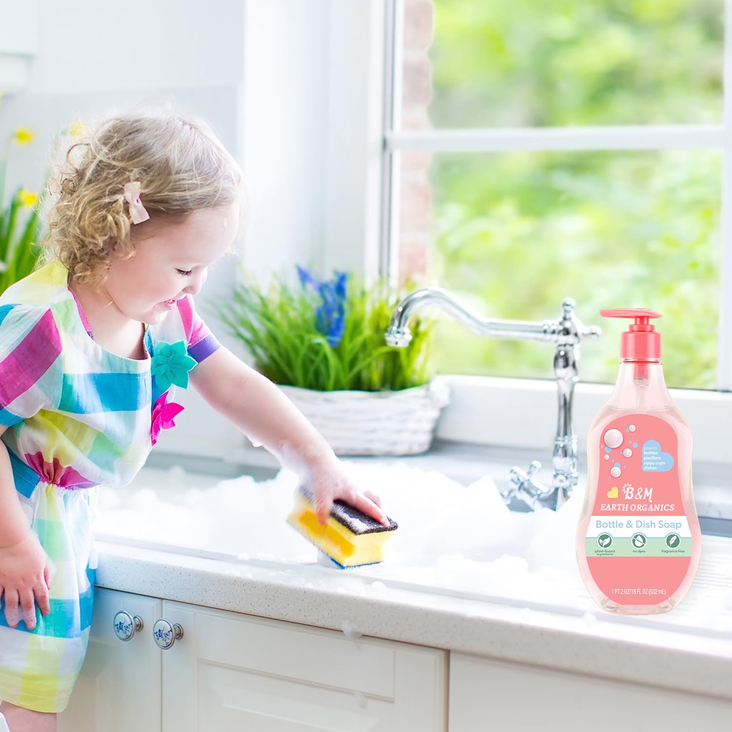 Clean Baby Bottles Sippy Cups Pacifiers Breast Pumps More Gently Removes Milk Film Odors Plant Based Fragrance Free Dish Soap