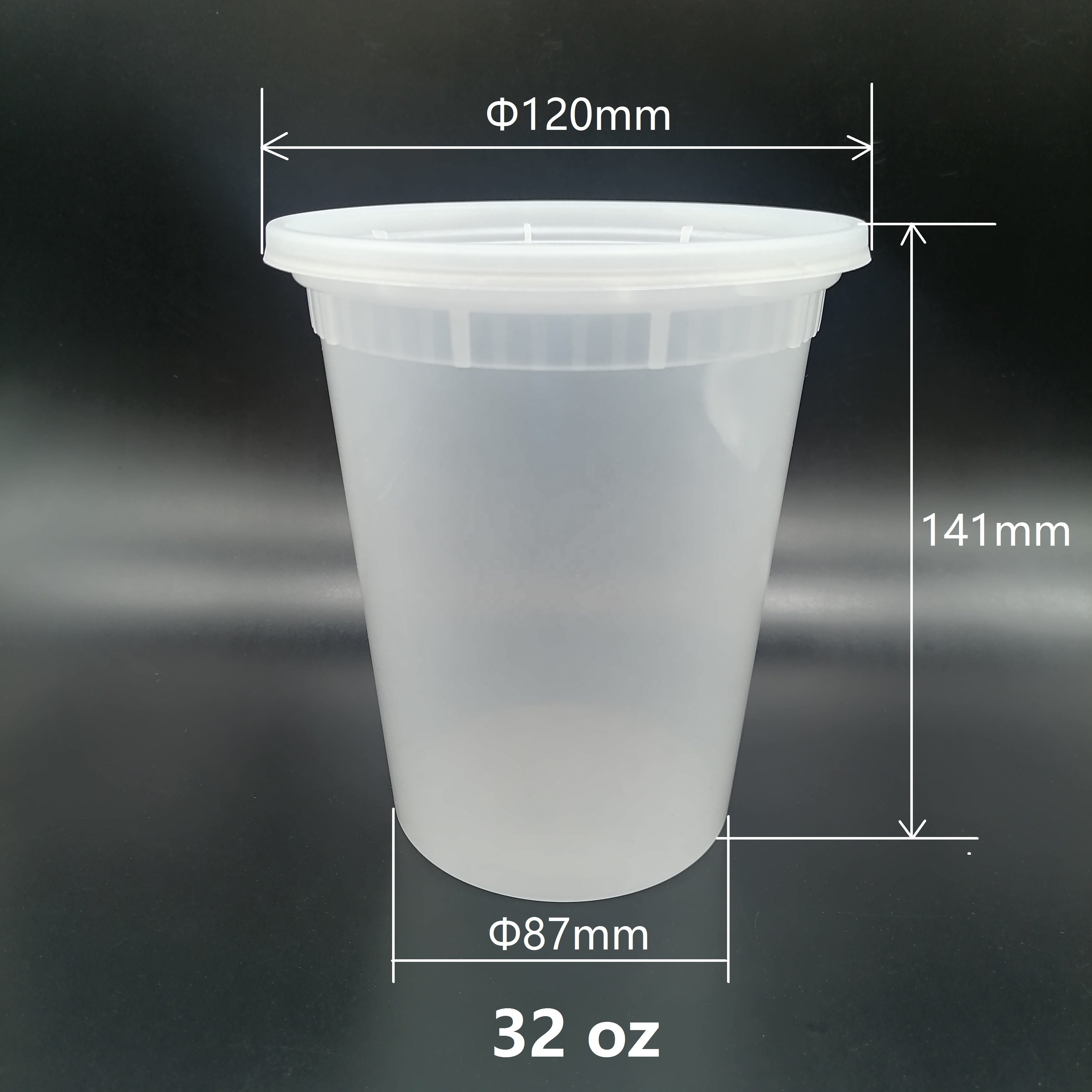 Disposable Plastic 8 12 16 24 32 oz airtight Hot Food Storage Container Deli Containers With bamboo Lids