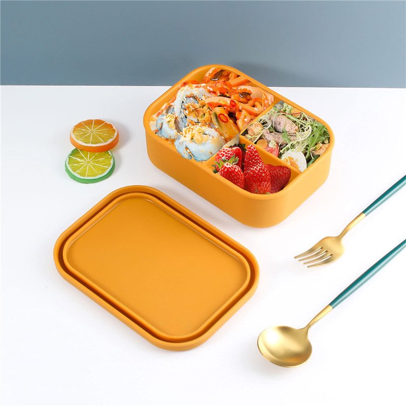 HuiXuan Silicone Lunch Box Microwavable Bento Style Children's Food Container with Custom Logo Popular for Packaged Foods