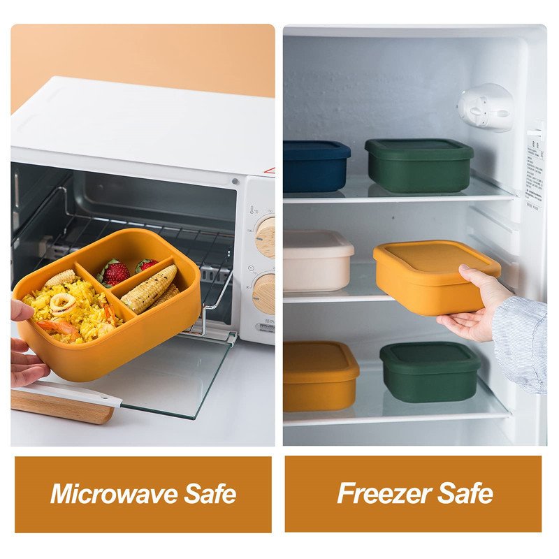 HuiXuan Silicone Lunch Box Microwavable Bento Style Children's Food Container with Custom Logo Popular for Packaged Foods