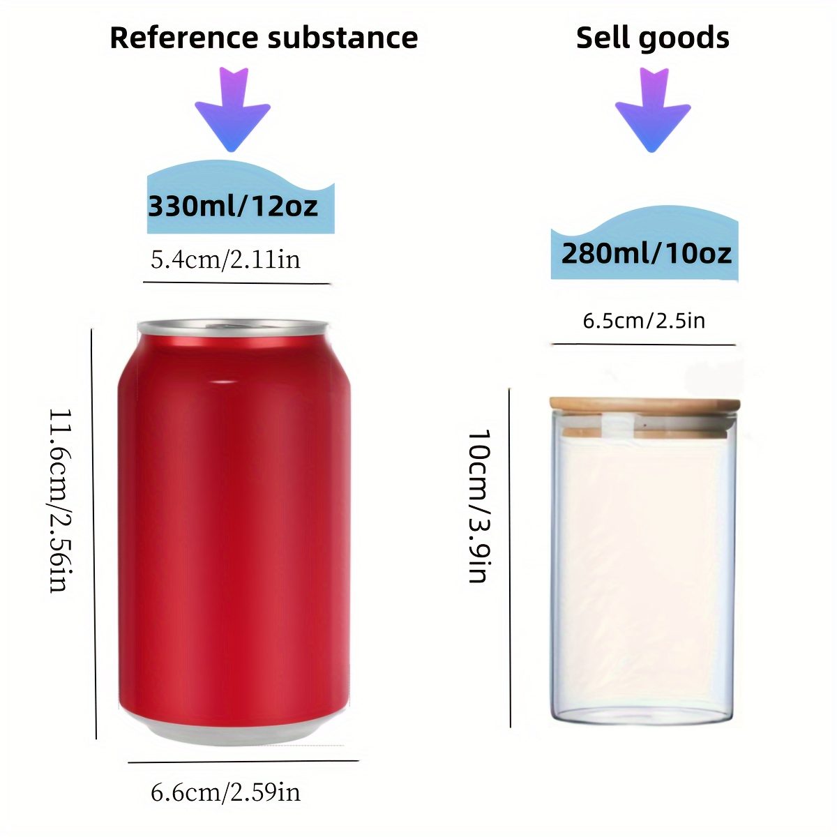 YOLOWE HOME 10-Piece Set 280ml Kitchen Storage Food Storage Containers Airtight Glass Jars for Candy Coffee Storage with Lids