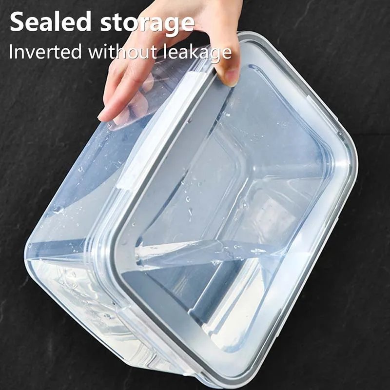 Household Refrigerator Fresh-keeping Box Kitchen Drain Basket Storage Box with Cover Washing Fruit and Vegetable Basket Plastic