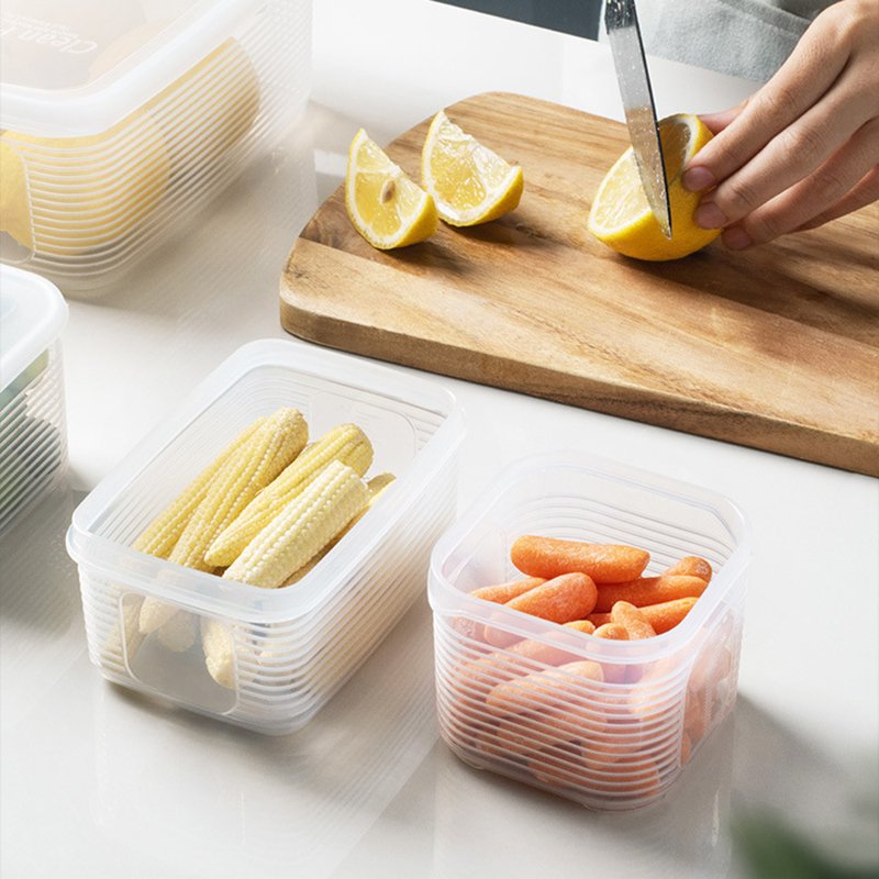 MJ kitchen Crisper Plastic drawer Classification containers food egg Fresh-keeping box refrigerator storage box with divider