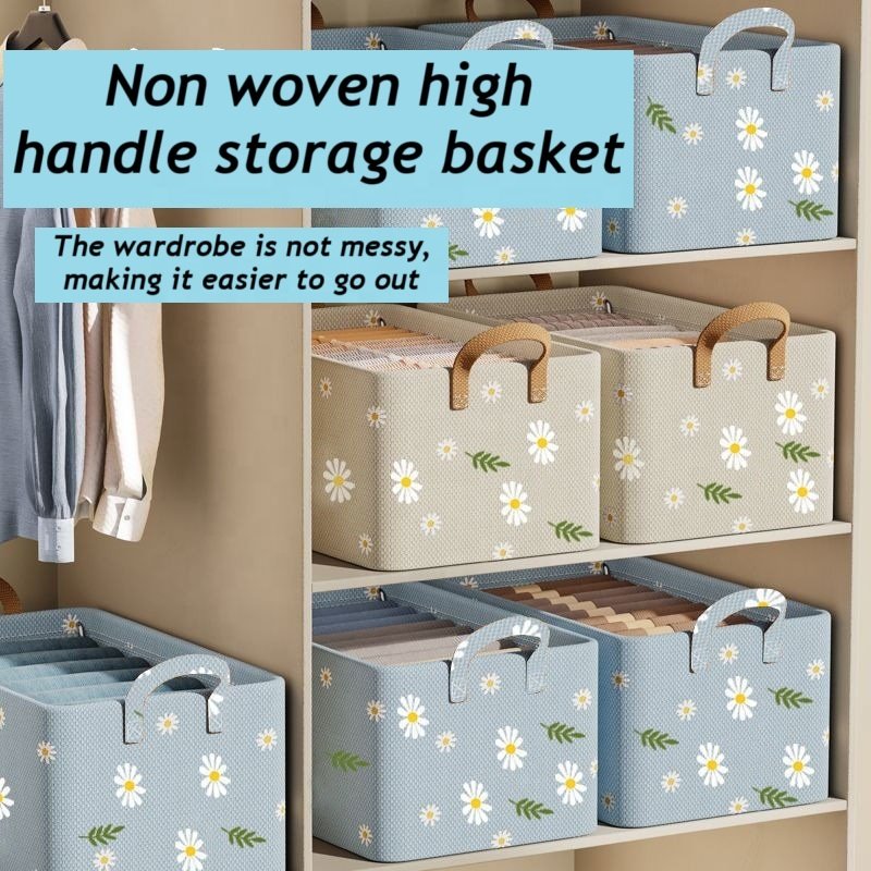 Household wardrobe clothes organizer foldable non-woven fabric clothes organizer closet storage box for clothes