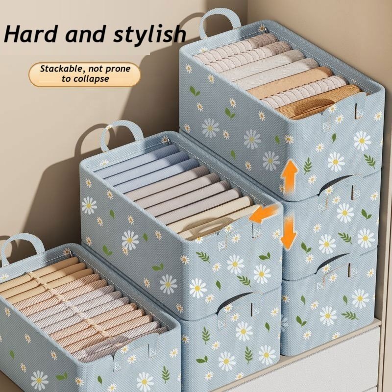 Household wardrobe clothes organizer foldable non-woven fabric clothes organizer closet storage box for clothes