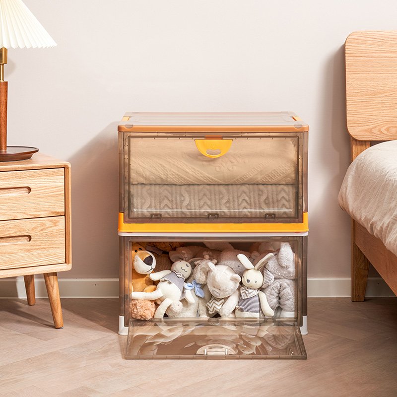 Large Capacity foldable plastic storage box with wheels