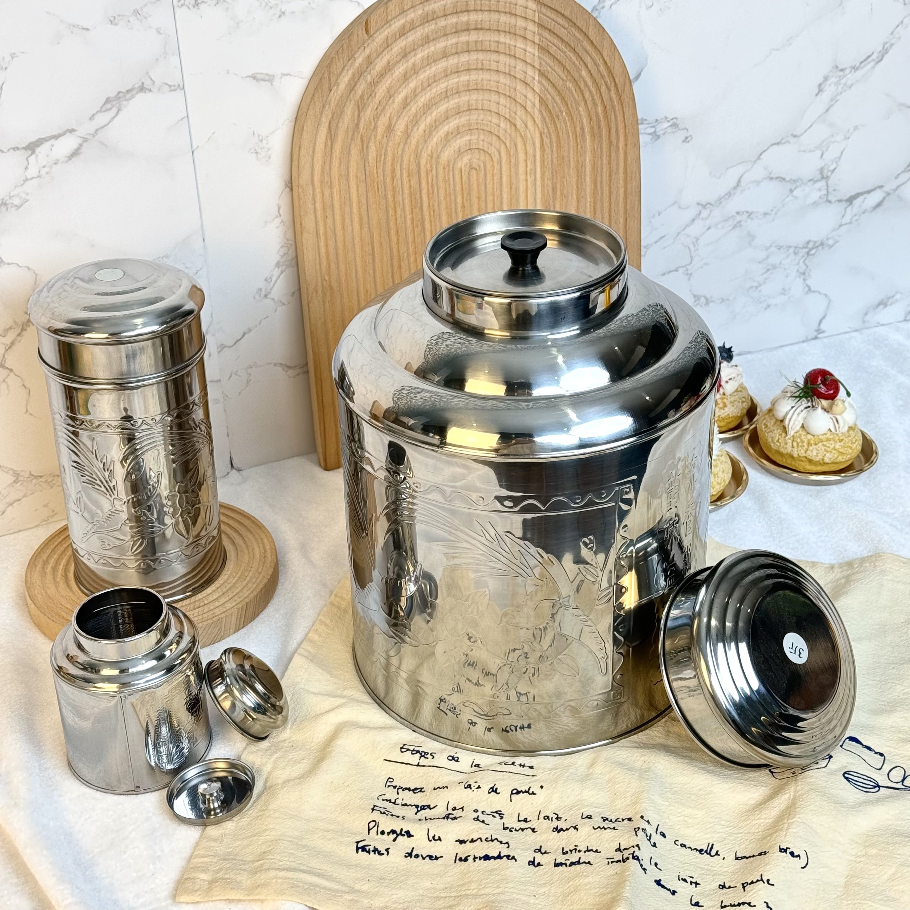 500g Kitchen Storage Jar Tea Canister Wholesale Tea Tin Coffee Sugar Cylinder Shape Can with Double Lid
