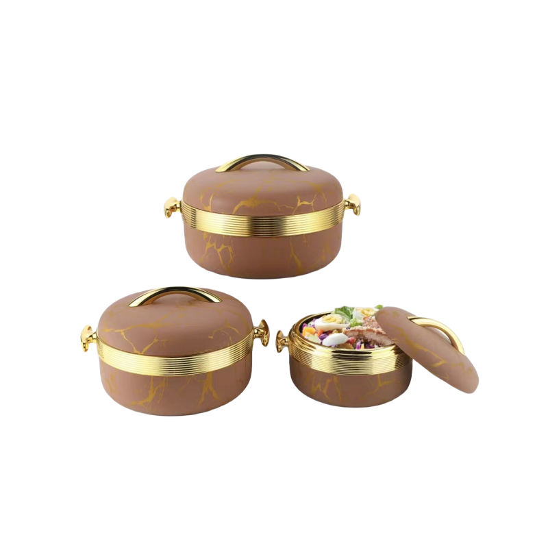 Factory Directly Heat Preservation Food Storage & Container1L+2L+3.5L ABS+Stainless Steel Thermal Hot Pot Casserole Set