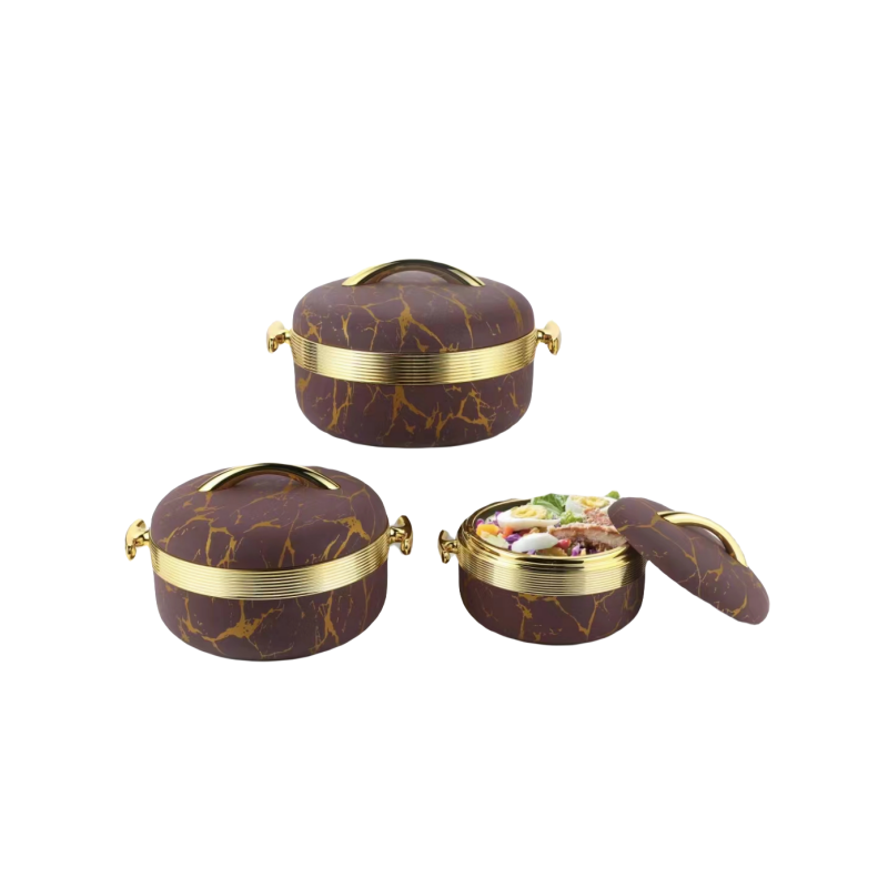 Factory Directly Heat Preservation Food Storage & Container1L+2L+3.5L ABS+Stainless Steel Thermal Hot Pot Casserole Set