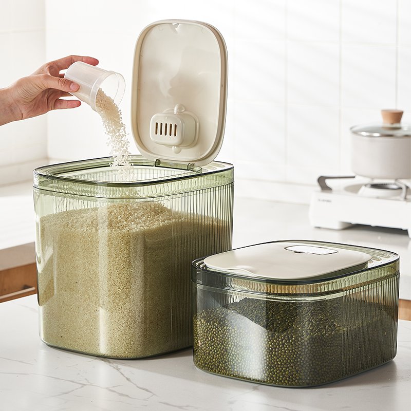 New Household Rice Bucket Rice Storage Box Sealed Durable Storage Box 5L 10L Plastic Storage Box Food Container Injection Modern