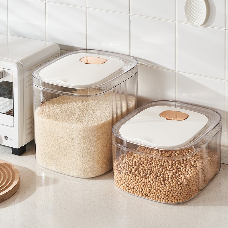New Household Rice Bucket Rice Storage Box Sealed Durable Storage Box 5L 10L Plastic Storage Box Food Container Injection Modern