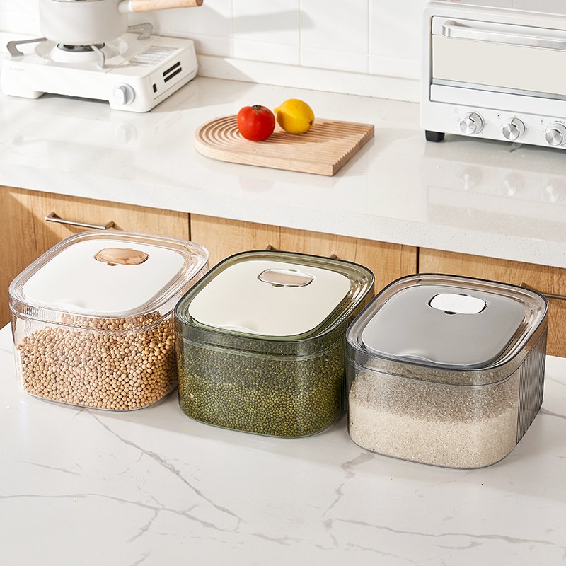 New Household Rice Bucket Rice Storage Box Sealed Durable Storage Box 5L 10L Plastic Storage Box Food Container Injection Modern