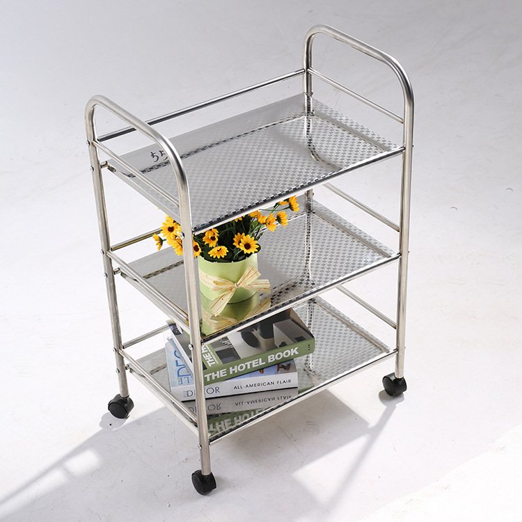 Stainless Small Outdoor Mobile Microwave Vegetable Utility Furniture Storage Trolley Kitchen Cart