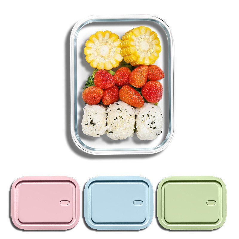 Fresh-keeping box Kitchen sealed lunch box microwave heated office high borosilicate glass storage box Healthy student school