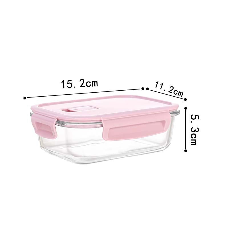 Fresh-keeping box Kitchen sealed lunch box microwave heated office high borosilicate glass storage box Healthy student school