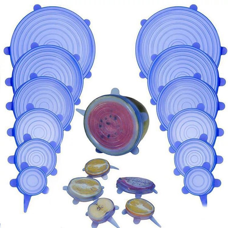 6 Different Sizes Silicone Lids 100% Safe Food Grade Silicone to Meet Most Container, Microwave Cover for Food Storage