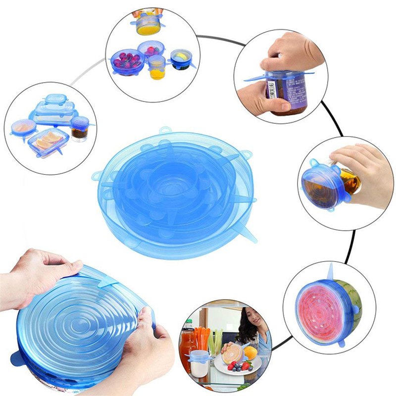 6 Different Sizes Silicone Lids 100% Safe Food Grade Silicone to Meet Most Container, Microwave Cover for Food Storage