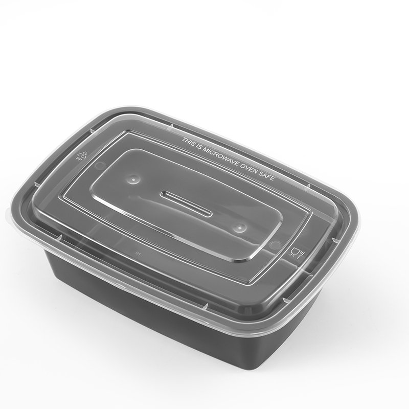 Plastic Food Container Disposable Microwavable Food Storage Meal Prep Containers 25oz 33oz 42oz 50oz Plastic Lunch Box Rectangle