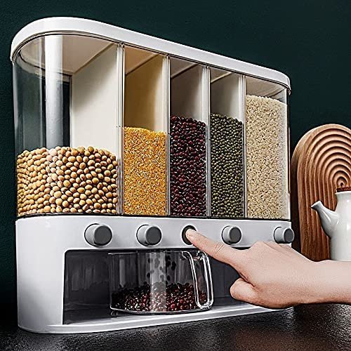 2023 Hot Sale Plastic Rice Dispenser Storage Box Kitchen Food Dry Cereal Bulk Food Container Dispenser