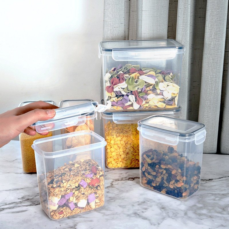 Smart Sealed Clear Rectangular Polypropylene Container Food Storage Box Storage Container with Leak Proof Snap On Lid
