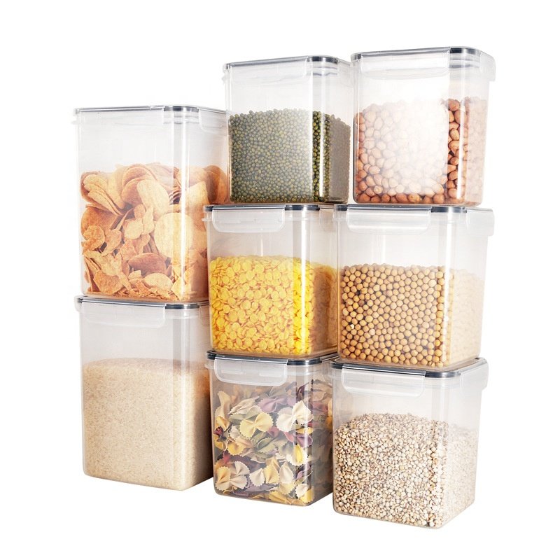 Smart Sealed Clear Rectangular Polypropylene Container Food Storage Box Storage Container with Leak Proof Snap On Lid