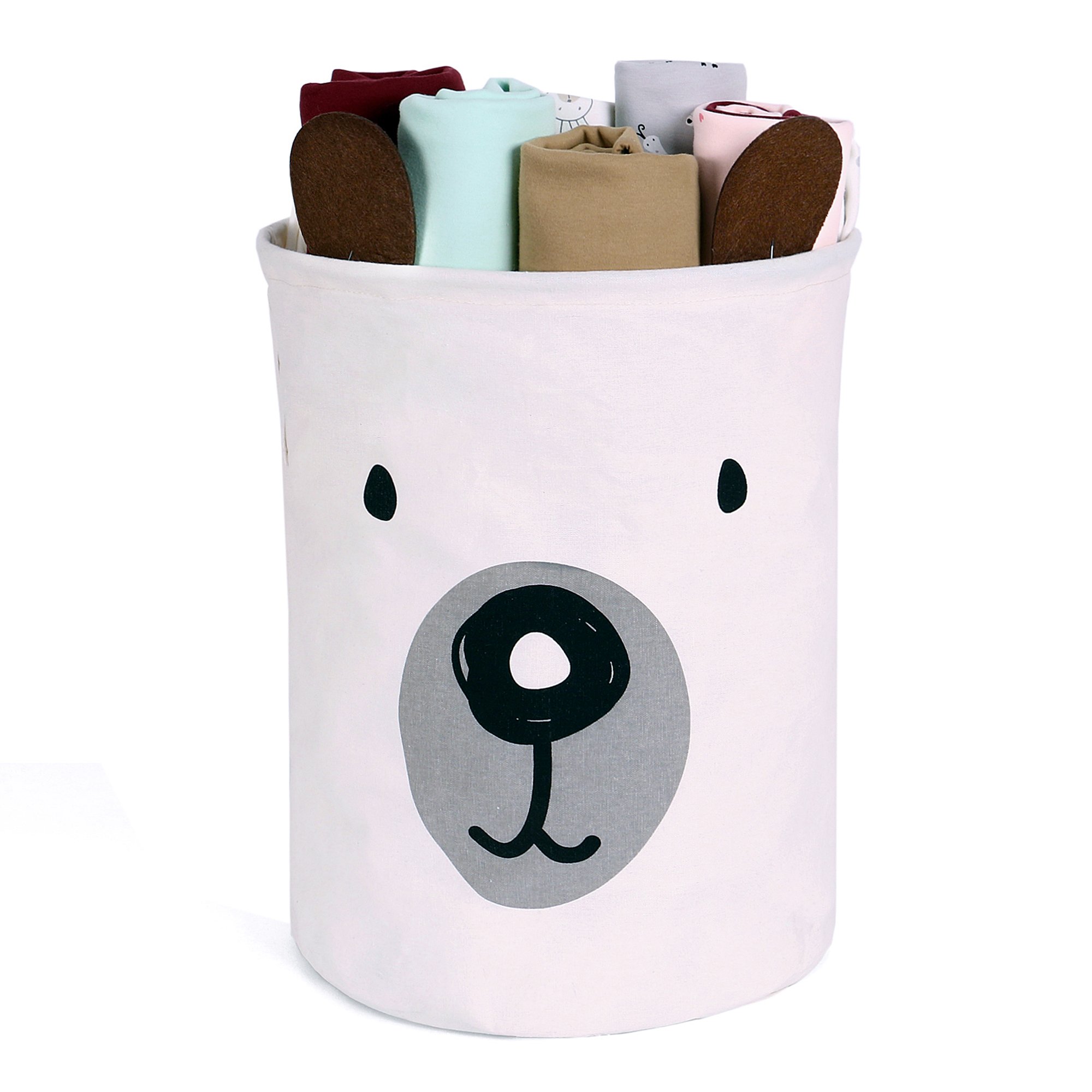Cartoon print laundry storage basket waterproof cloth boxes for storage with rope foldable storage box with lid