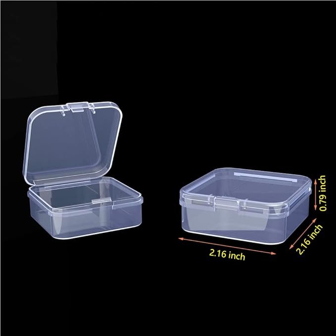 15 pcs Small Bead Organizers Plastic Cases Mini Clear Bead Storage Containers Transparent Boxes with Hinged Lid Clear Craft Case