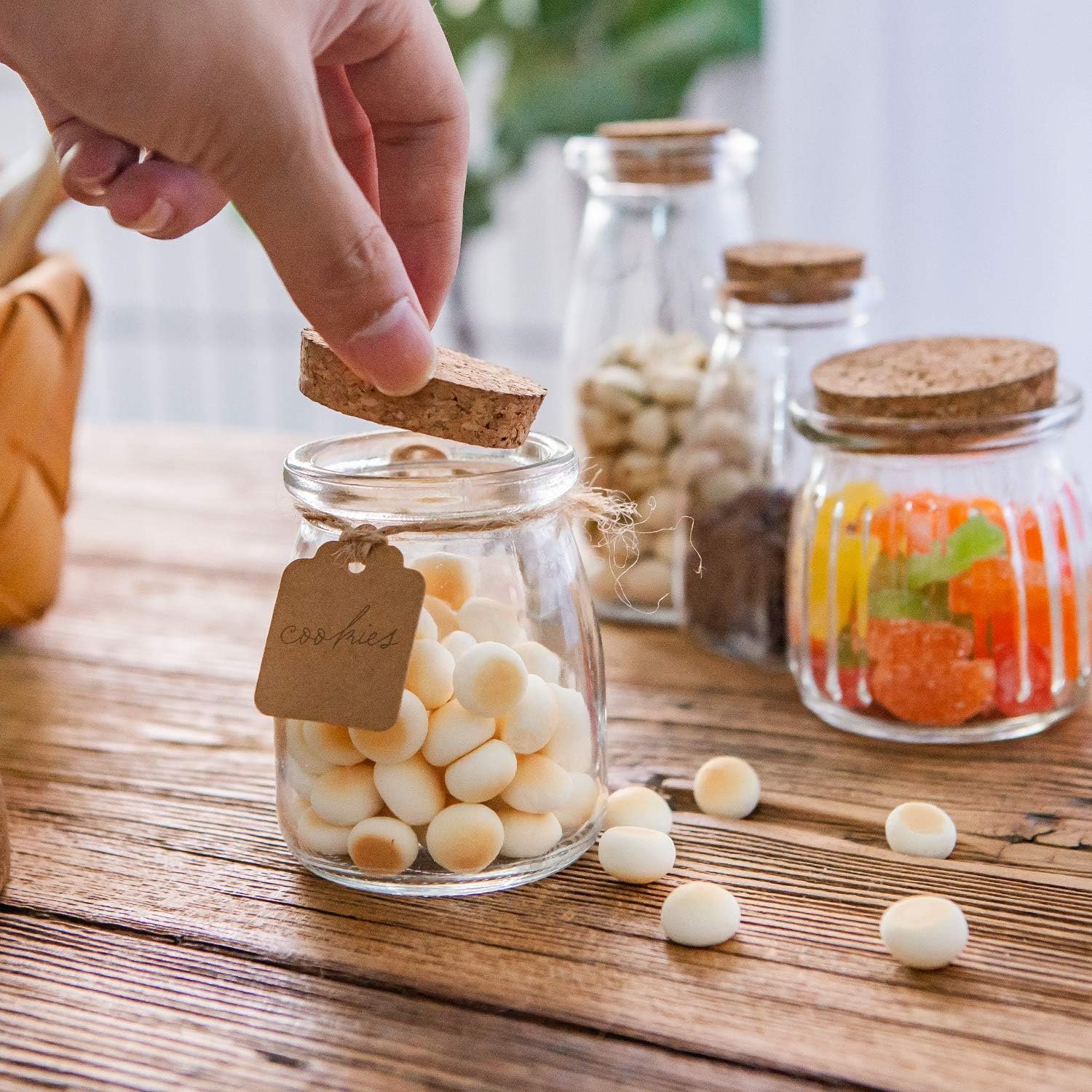 YOLOWE HOME Wide-Mouth Storage Containers Overnight Oats and Salad Dressing Pre-Meal Food Fruit & Vegetable Snacks Spice Jars
