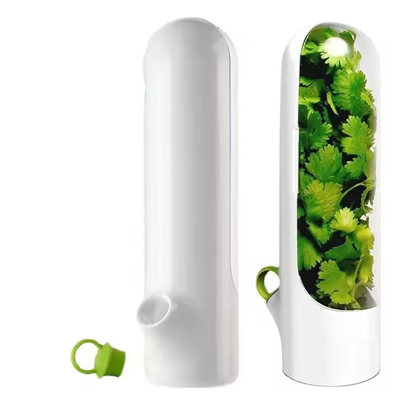 Convenient life PP kitchen vegetable crisper white food storage box cylindrical fruit storage artifact for kitchen