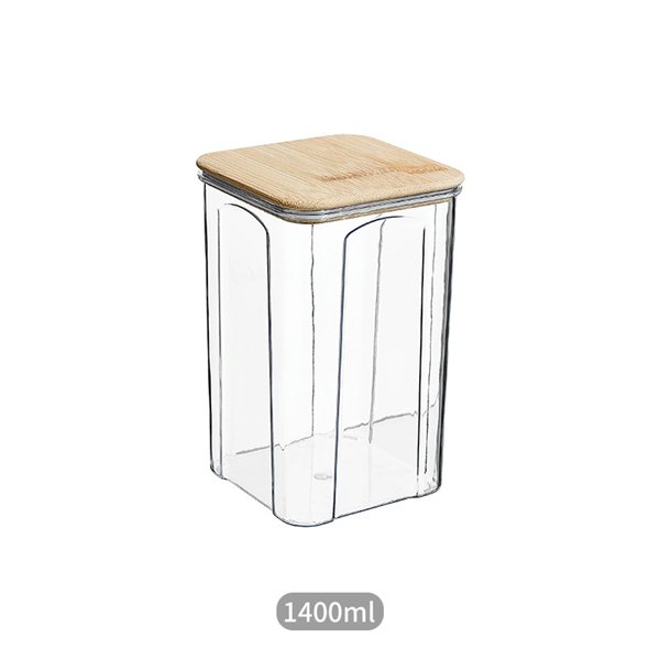 Top Quality Stackable PET Food Storage Container With Leakproof Bamboo Lid Eco-Friendly Food Storage