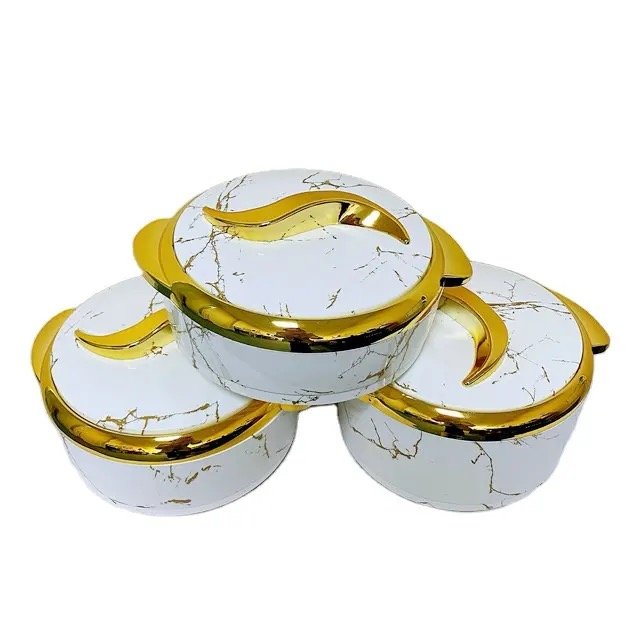 Eid al-Fitr round kitchen insulated food warmer for keep food warm 1.5L+2L+2.5L Oman Lebanon insulated hot pot casserole set