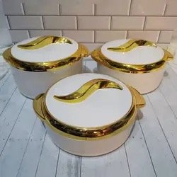Eid al-Fitr round kitchen insulated food warmer for keep food warm 1.5L+2L+2.5L Oman Lebanon insulated hot pot casserole set