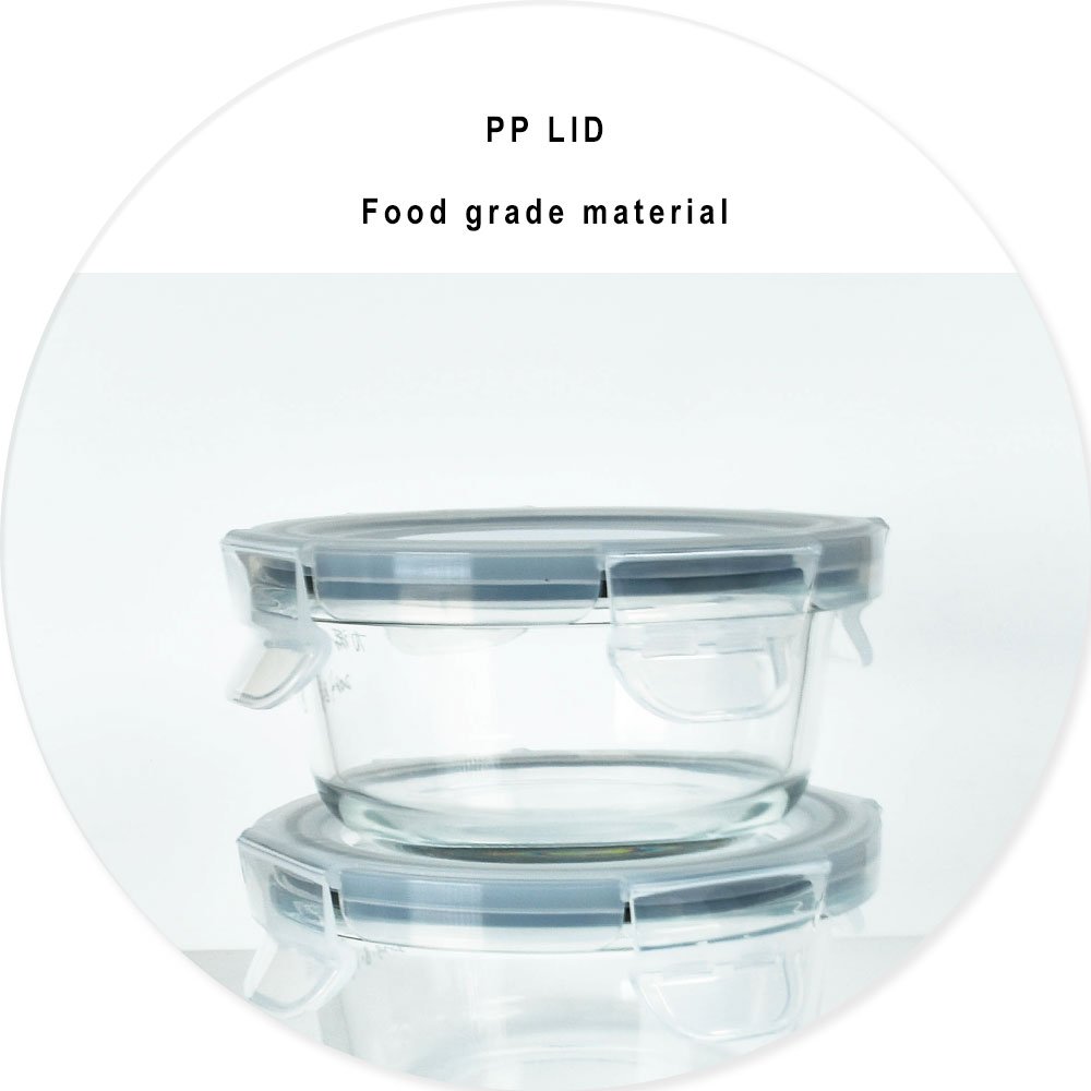 High quality Lock Lid Tempered Glass Kitchenware Food Container Microwave Oven Bowl Set Mini Storage Box For Storage