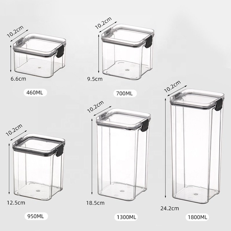 1pc Clear Food Storage Box,Food Storage Container With Lid, Plastic Kitchen And Pantry Organization Canisters