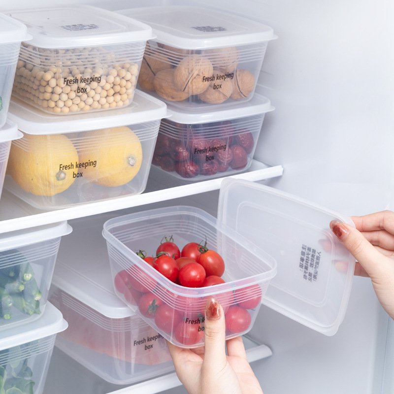 Aoniu Food Grade Refrigerator Crisper Kitchen Food Refrigerator Storage Box Food Storage Container