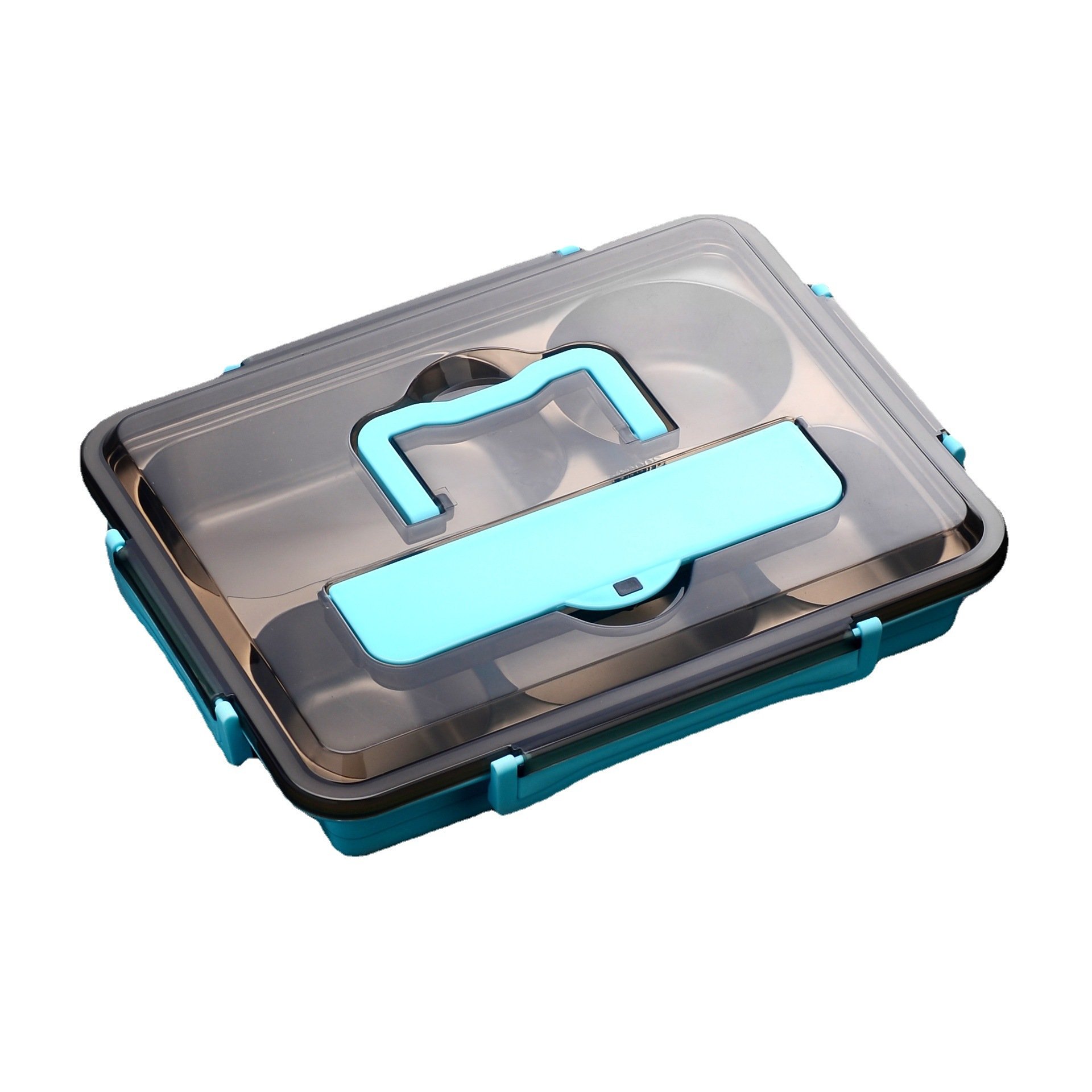 Adults custom 5 compartment picnic food container big stainless steel tiffin carrier thermal lunch box for school kids office