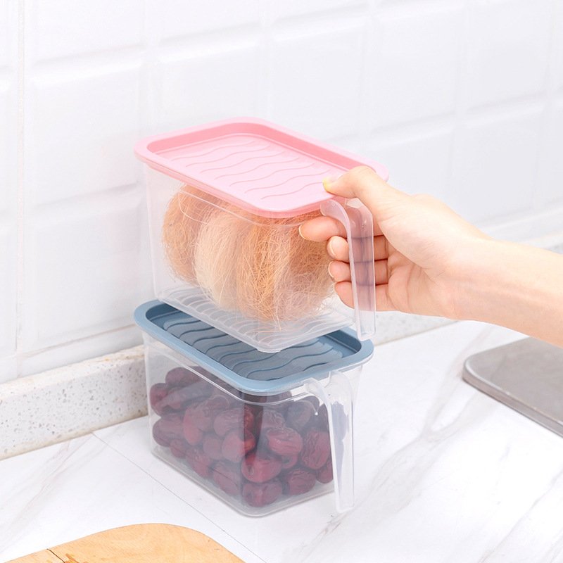 Choice Fun kitchen essentials Plastic Pet Lid Food Storage Box & Bins Fridge Refrigerator Container Organizer With Handle For K