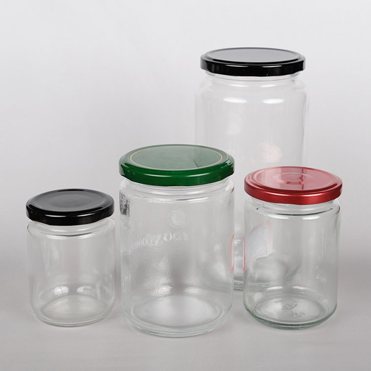 Glass Jar Honey Packing Bottle Jam Jar Candy Bottle Glass Storage Bottle with Silver Lids