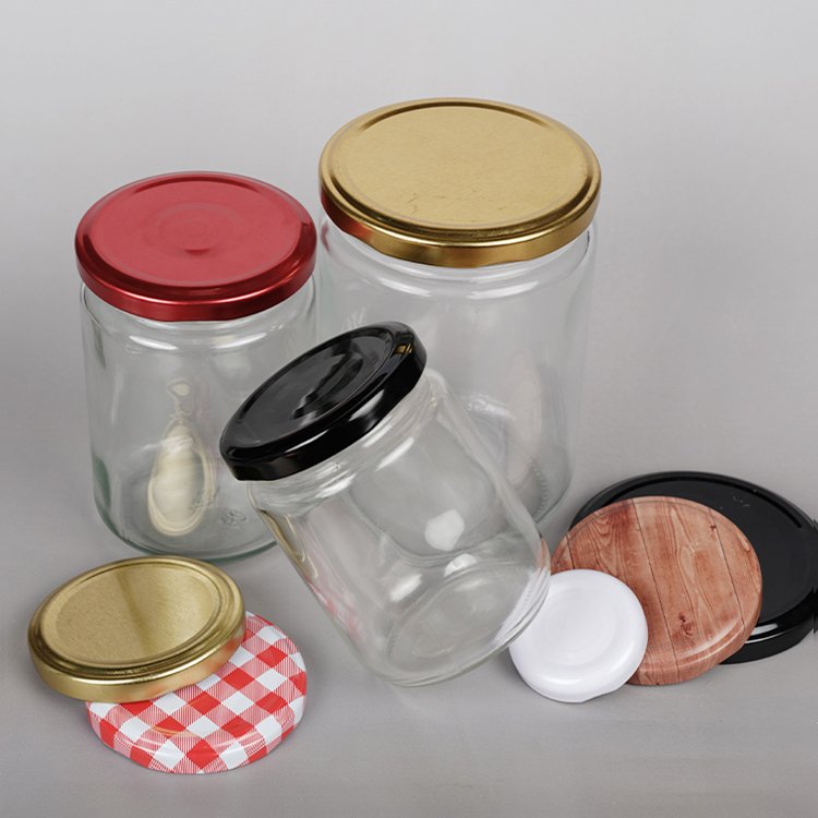 Glass Jar Honey Packing Bottle Jam Jar Candy Bottle Glass Storage Bottle with Silver Lids
