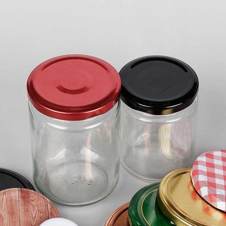 Glass Jar Honey Packing Bottle Jam Jar Candy Bottle Glass Storage Bottle with Silver Lids