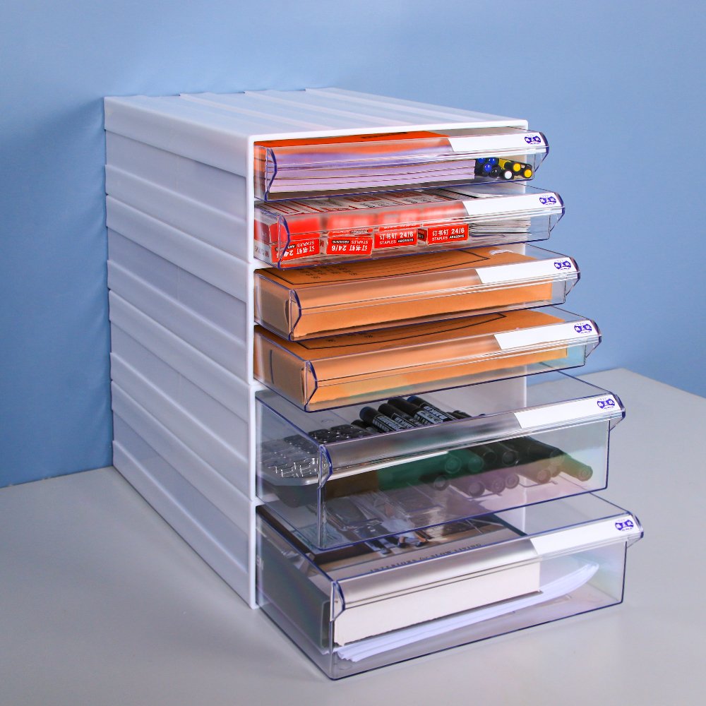 Hot-Selling Desktop Multi-Layer Waterproof Document Organizer Box Plastic Document A4 paper storage box