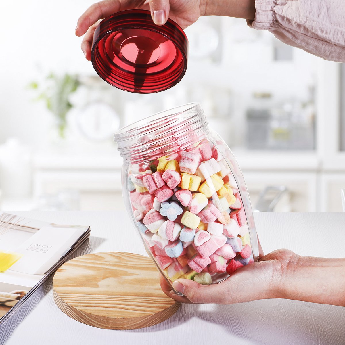 Wholesale Food Grade Large Capacity Glass Storage Jars With Glass Lids