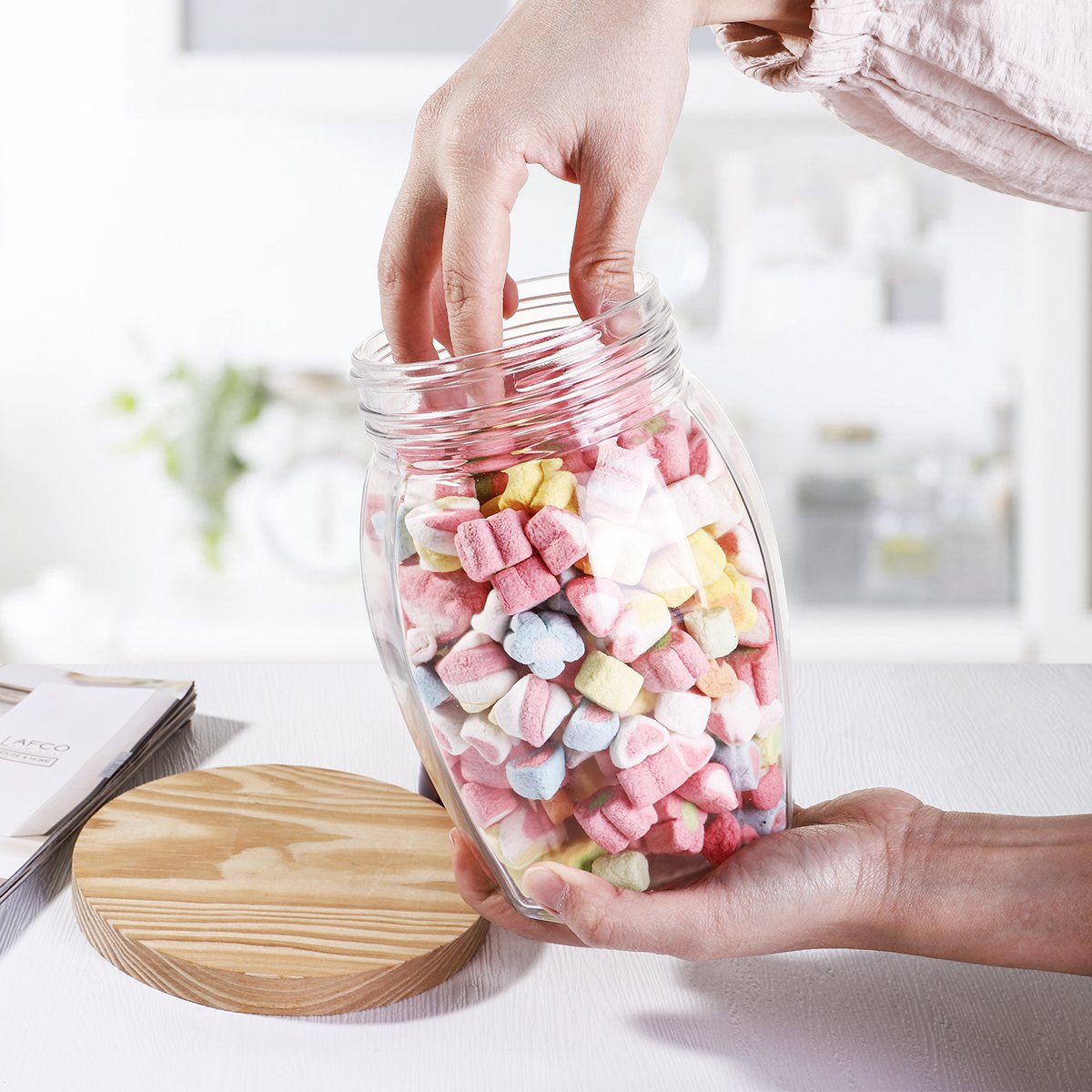 Wholesale Food Grade Large Capacity Glass Storage Jars With Glass Lids