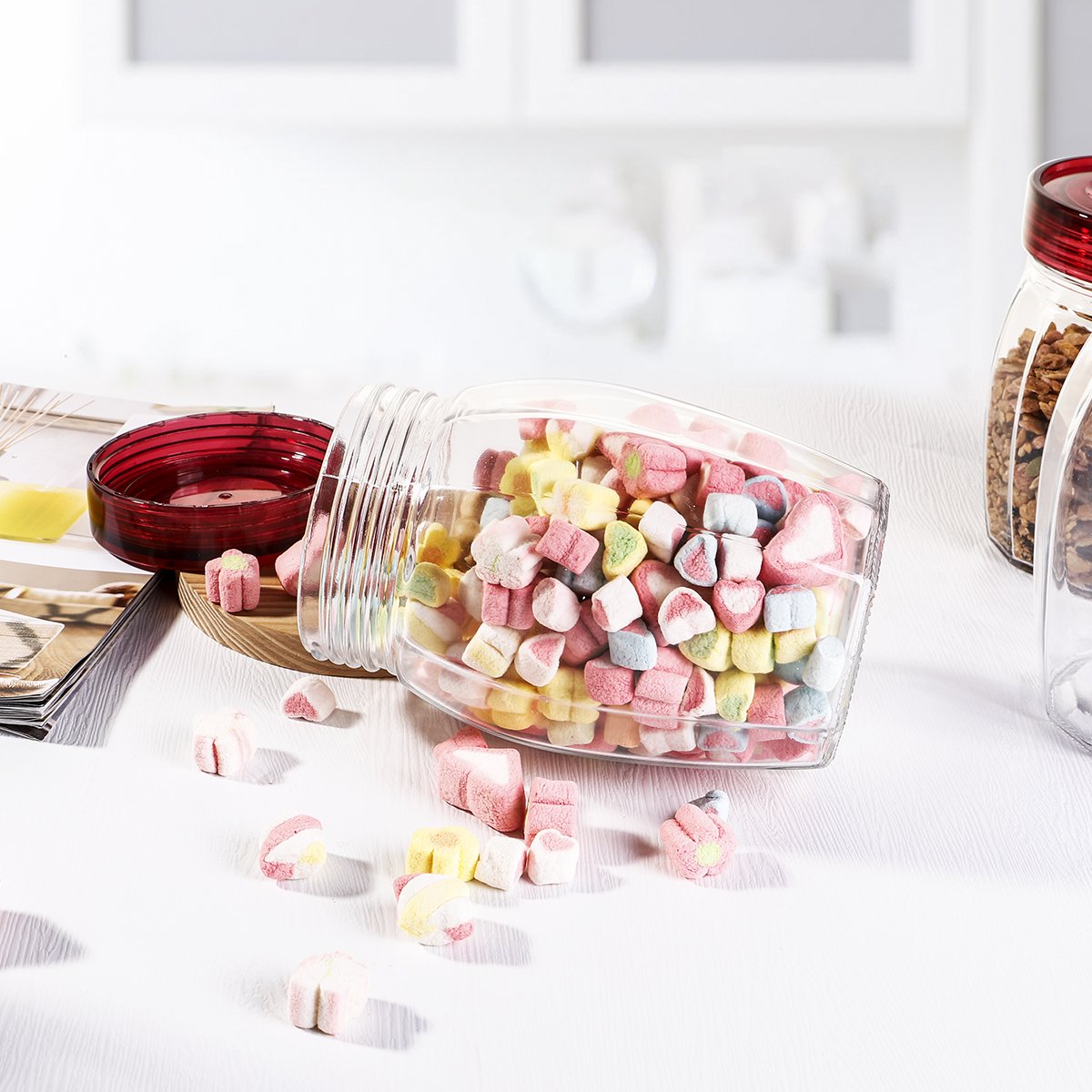 Wholesale Food Grade Large Capacity Glass Storage Jars With Glass Lids