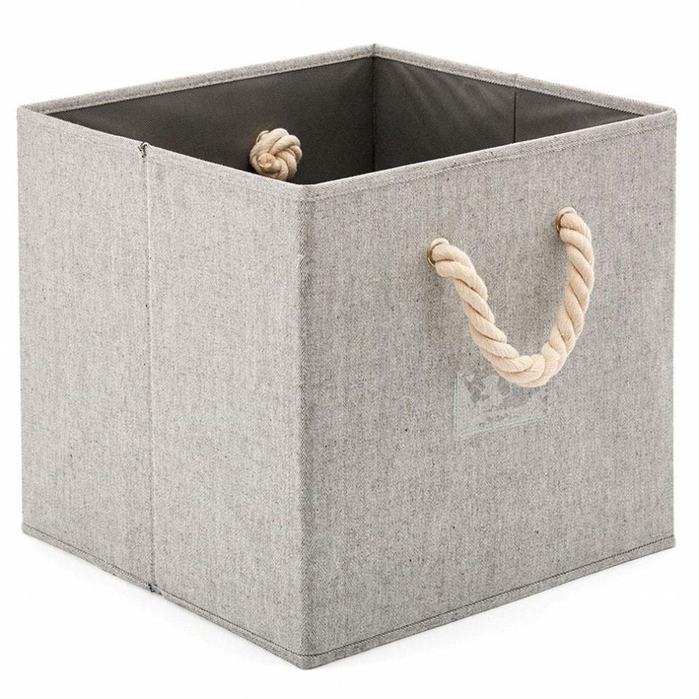 Fabric Storage Cube Bins with cotton storage box Handle collapsible canvas storage bins Organizer set of 4